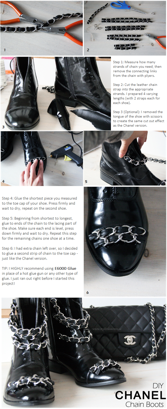 chanel boots with chains